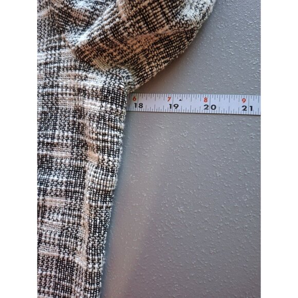 Max Studio Textured Top Black White Plaid S 3/4 Sleeve Retro Glam Lagenlook - Picture 6 of 7